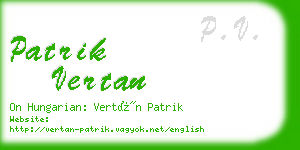 patrik vertan business card